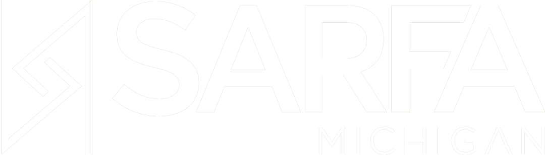 white SARFA logo